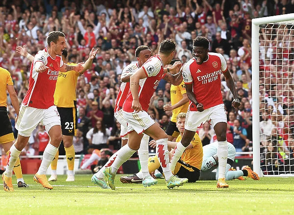 Arsenal's Disallowed Goal: Thomas Partey Celebrates Against Wolverhampton Wanderers (2022-23)