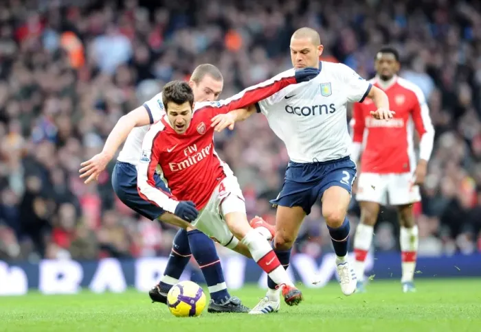 Framed Print : Arsenal's Dominance: Cesc Fabregas Scores in Arsenal's 3-0 Victory over Aston Villa, Barclays Premier League, Emirates Stadium, 2009
