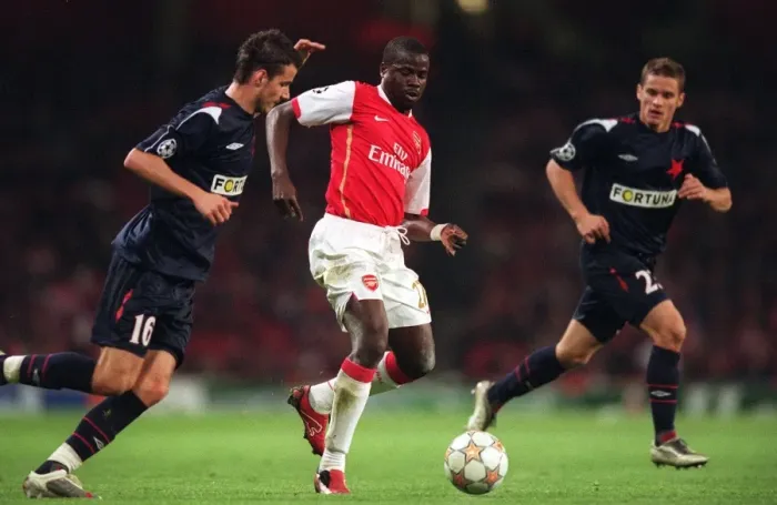 Framed Print : Arsenal's Dominant 7-0 Victory over Slavia Prague: Eboue's Double Strike with Daniel Pudil Framed Print : Arsenal's Dominant 7-0 Victory over Slavia Prague: Eboue's Double Strike with Daniel Pudil