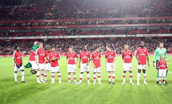 Arsenal's Dominant Line-Up Against Sheffield United in the Carling Cup: 6-0 Victory at Emirates Stadium, London (September 23, 2008)