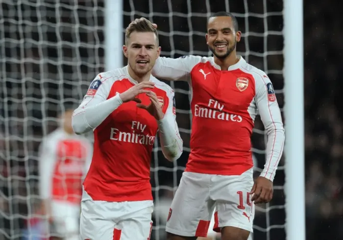 Framed Print : Arsenal's Double Celebration: Ramsey and Walcott's FA Cup Goals (2015-16) Framed Print : Arsenal's Double Celebration: Ramsey and Walcott's FA Cup Goals (2015-16)