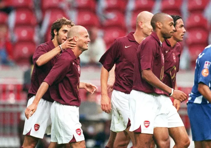 Framed Print : Arsenal's Double Victory: Freddie Ljungberg Scores the Winning Goal against Porto at the Amsterdam Tournament Framed Print : Arsenal's Double Victory: Freddie Ljungberg Scores the Winning Goal against Porto at the Amsterdam Tournament