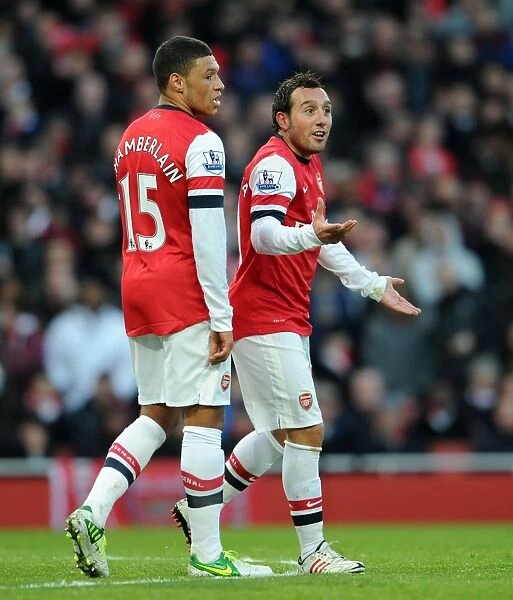 Arsenal's Dynamic Duo: Cazorla and Oxlade-Chamberlain in Action at Emirates Stadium (2012-13)