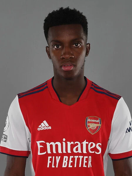 Arsenal's Eddie Nketiah at 2021-22 Arsenal Team Photocall