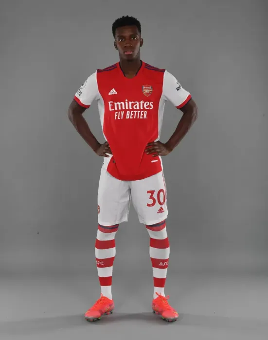 Framed Print : Arsenal's Eddie Nketiah at 2021-22 Team Photocall