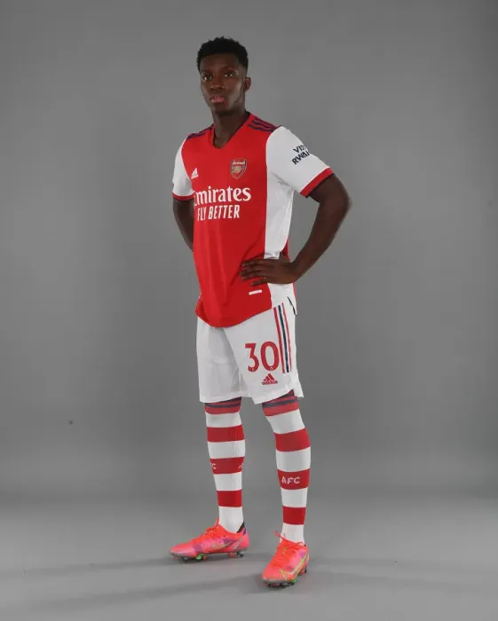 Framed Print : Arsenal's Eddie Nketiah at 2021-22 Team Photocall Framed Print : Arsenal's Eddie Nketiah at 2021-22 Team Photocall