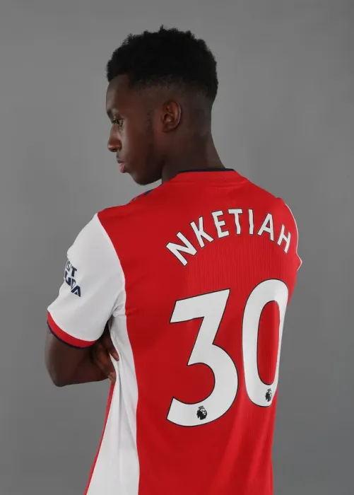 Framed Print : Arsenal's Eddie Nketiah at 2021-22 Team Photocall