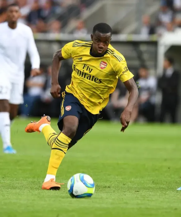 Framed Print : Arsenal's Eddie Nketiah in Action against Angers during 2019 Pre-Season Friendly