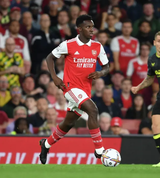 Framed Print : Arsenal's Eddie Nketiah in Action against Aston Villa - Premier League 2022-23