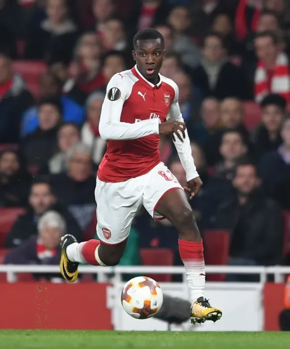 Framed Print : Arsenal's Eddie Nketiah in Action against Crvena Zvezda in the Europa League Framed Print : Arsenal's Eddie Nketiah in Action against Crvena Zvezda in the Europa League