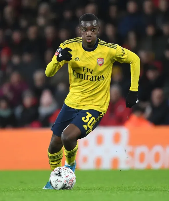 Framed Print : Arsenal's Eddie Nketiah in Action: FA Cup Clash Against AFC Bournemouth