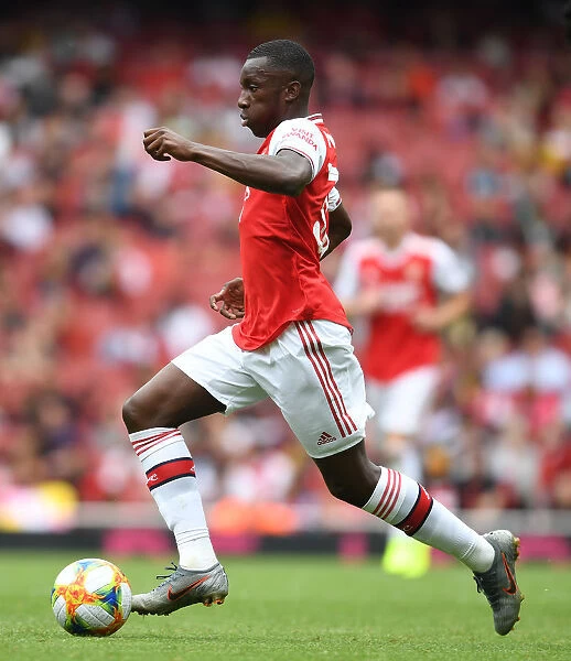Arsenal's Eddie Nketiah in Action against Olympique Lyonnais at Emirates Cup 2019