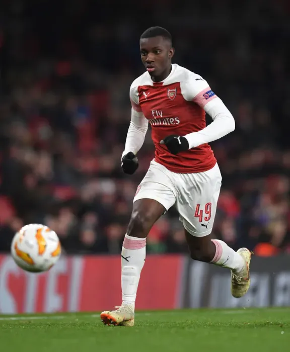 Framed Print : Arsenal's Eddie Nketiah in Action against Qarabag FK, UEFA Europa League 2018-19 Framed Print : Arsenal's Eddie Nketiah in Action against Qarabag FK, UEFA Europa League 2018-19