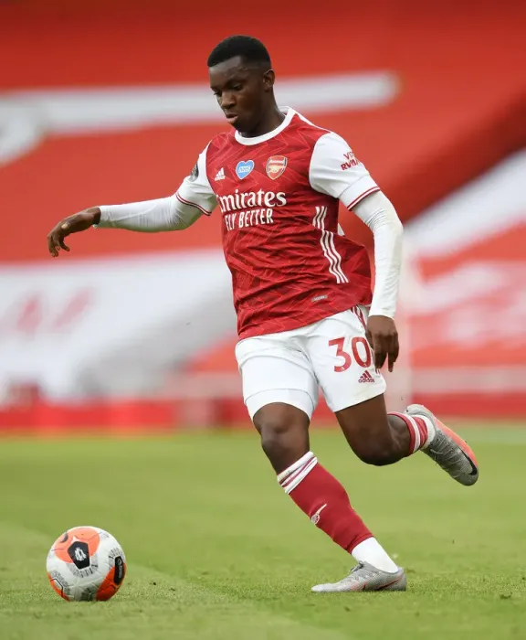 Framed Print : Arsenal's Eddie Nketiah in Action against Watford in the Premier League (2019-20)