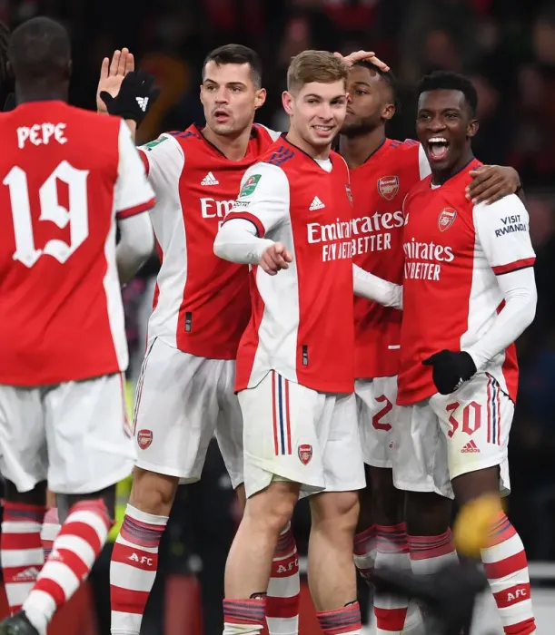 Framed Print : Arsenal's Eddie Nketiah Celebrates Goal Number 4 in Carabao Cup Quarterfinal Win Against Sunderland Framed Print : Arsenal's Eddie Nketiah Celebrates Goal Number 4 in Carabao Cup Quarterfinal Win Against Sunderland