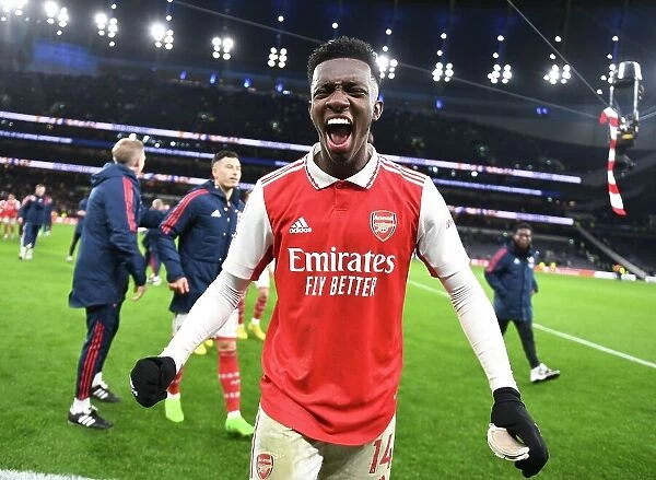 Arsenal's Eddie Nketiah Celebrates Goal Against Tottenham in Premier League Clash (2022-23)
