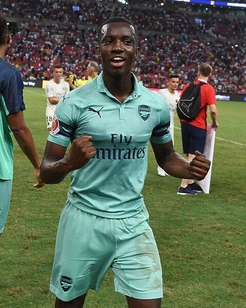 Arsenal's Eddie Nketiah: Determination Amidst Paris Saint-Germain Challenge (Arsenal v PSG International Champions Cup 2018, Singapore)