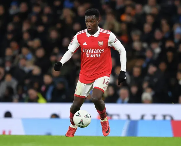 Framed Print : Arsenal's Eddie Nketiah Faces Manchester City in FA Cup Fourth Round