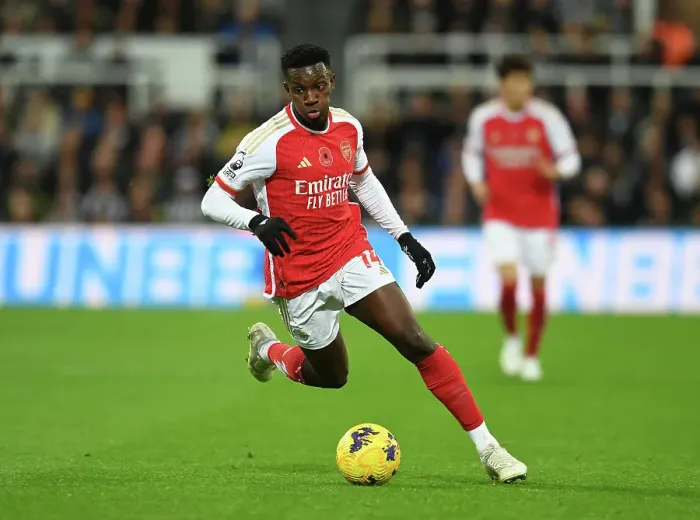 Framed Print : Arsenal's Eddie Nketiah Faces Newcastle United in Premier League Showdown (2023-24) Framed Print : Arsenal's Eddie Nketiah Faces Newcastle United in Premier League Showdown (2023-24)
