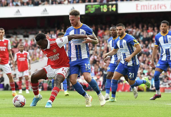 Arsenal's Eddie Nketiah Faces Off Against Brighton's Alexis Mac Allister in Intense Premier League Clash