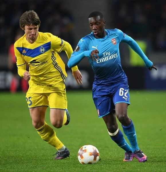 Arsenal's Eddie Nketiah Faces Off Against Dmitri Baga in Europa League Clash