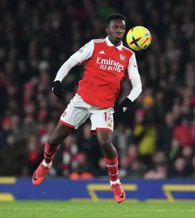 Framed Print : Arsenal's Eddie Nketiah Faces Off Against Manchester City in Premier League Showdown (2022-23) Framed Print : Arsenal's Eddie Nketiah Faces Off Against Manchester City in Premier League Showdown (2022-23)