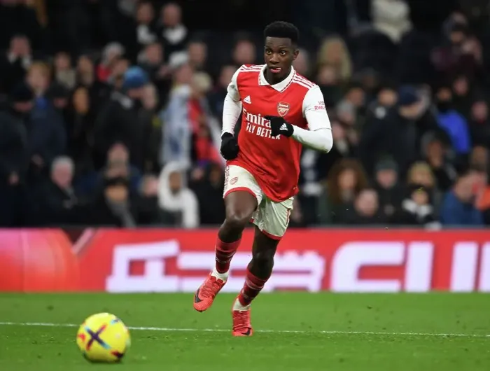 Framed Print : Arsenal's Eddie Nketiah Faces Off Against Tottenham Hotspur in Premier League Showdown (2022-23)