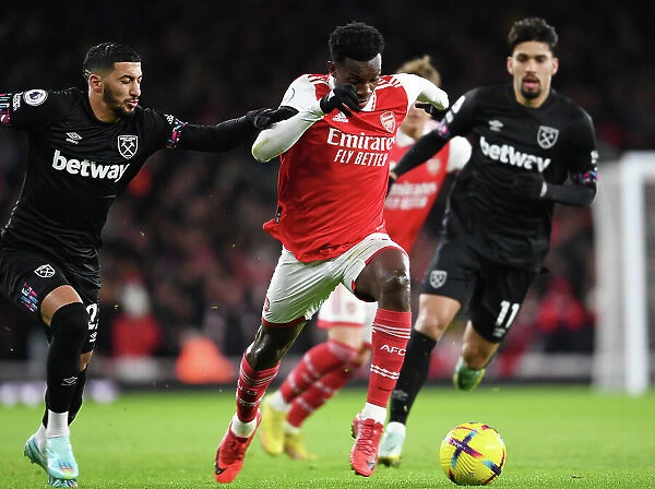 Arsenal's Eddie Nketiah Faces Off Against West Ham in Intense Premier League Clash (2022-23)