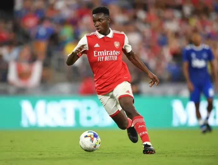 Framed Print : Arsenal's Eddie Nketiah in Pre-Season Action Against Everton, Baltimore 2022 Framed Print : Arsenal's Eddie Nketiah in Pre-Season Action Against Everton, Baltimore 2022