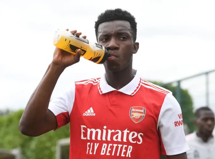 Framed Print : Arsenal's Eddie Nketiah in Pre-Season Action Against Ipswich Town Framed Print : Arsenal's Eddie Nketiah in Pre-Season Action Against Ipswich Town