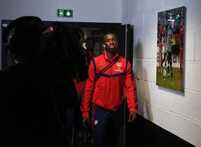 Framed Print : Arsenal's Eddie Nketiah Prepares for Angers Friendly Framed Print : Arsenal's Eddie Nketiah Prepares for Angers Friendly