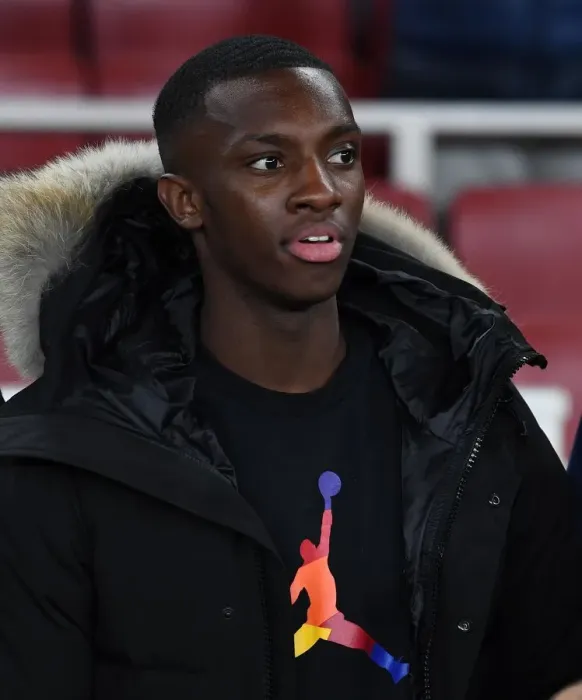Framed Print : Arsenal's Eddie Nketiah Prepares for FA Cup Clash Against Leeds United
