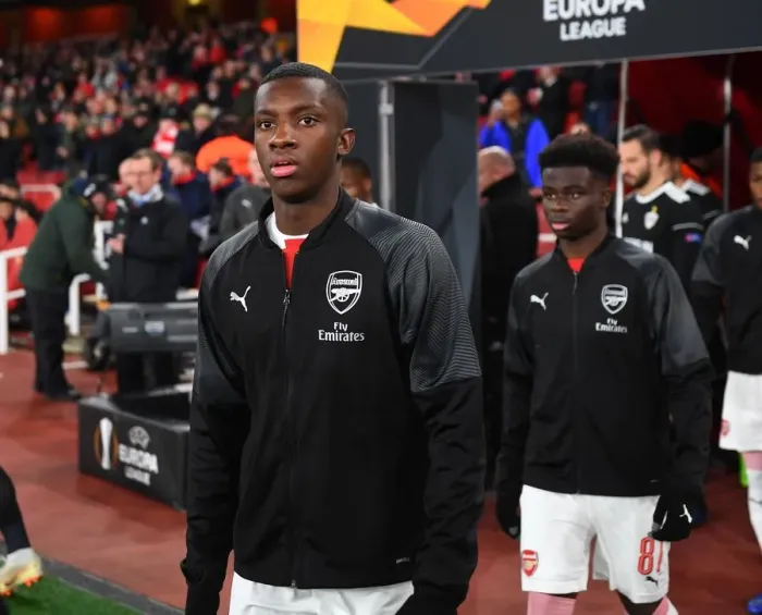 Framed Print : Arsenal's Eddie Nketiah Prepares for Qarabag Clash in Europa League Group E