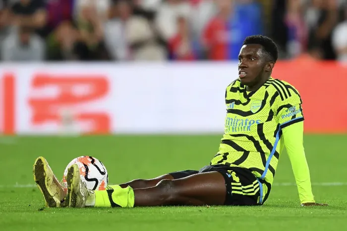 Framed Print : Arsenal's Eddie Nketiah Reacts During Crystal Palace Clash in 2023-24 Premier League