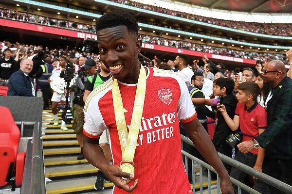 Arsenal's Eddie Nketiah Reacts After FA Community Shield Loss to Manchester City (2023-24)