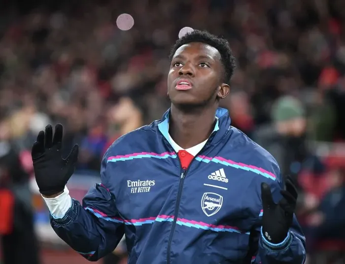 Framed Print : Arsenal's Eddie Nketiah Readies for West Ham Clash in 2022-23 Premier League