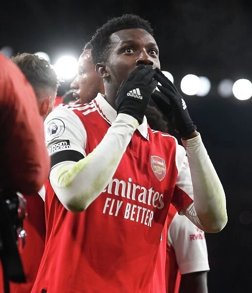 Arsenal's Eddie Nketiah Scores Third Goal in Arsenal v West Ham United Premier League Clash (2022-23)
