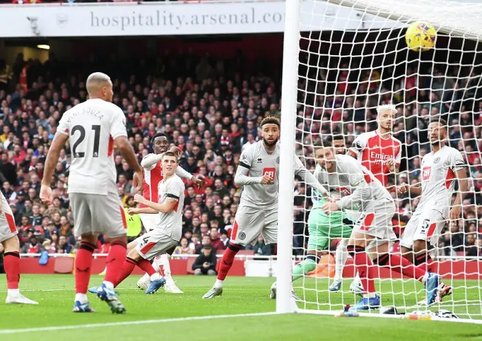 Framed Print : Arsenal's Eddie Nketiah Scores His Second Goal: Arsenal 2-0 Sheffield United (2023-24 Premier League)
