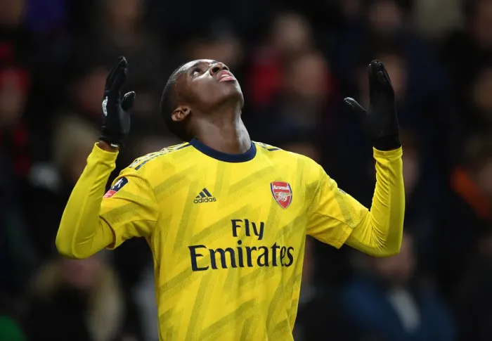Framed Print : Arsenal's Eddie Nketiah Scores Second Goal in FA Cup Fourth Round Victory over AFC Bournemouth