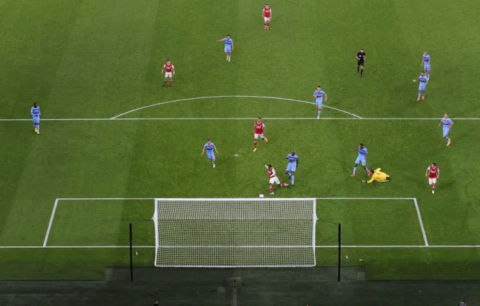 Framed Print : Arsenal's Eddie Nketiah Scores Second Goal vs. West Ham United (2020-21)