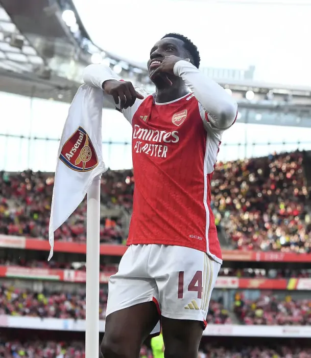 Framed Print : Arsenal's Eddie Nketiah Scores the Winner: Arsenal FC vs AS Monaco, Emirates Cup 2023-24