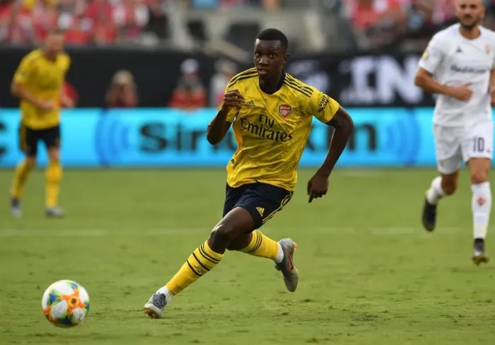 Framed Print : Arsenal's Eddie Nketiah Shines in 2019 International Champions Cup: Arsenal vs. ACF Fiorentina Framed Print : Arsenal's Eddie Nketiah Shines in 2019 International Champions Cup: Arsenal vs. ACF Fiorentina