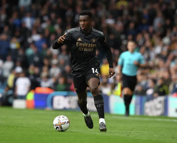Framed Print : Arsenal's Eddie Nketiah Shines: Gunners Secure Victory Against Leeds United in Premier League