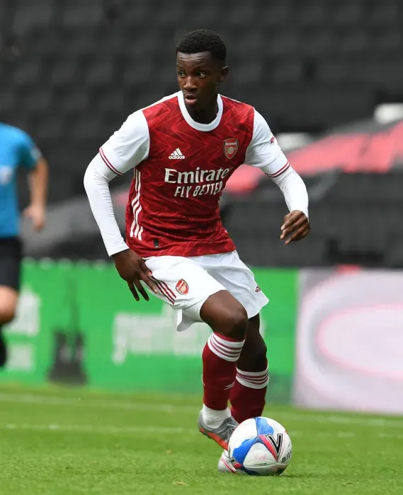 Framed Print : Arsenal's Eddie Nketiah Shines in Pre-Season Action: MK Dons vs Arsenal, 2020