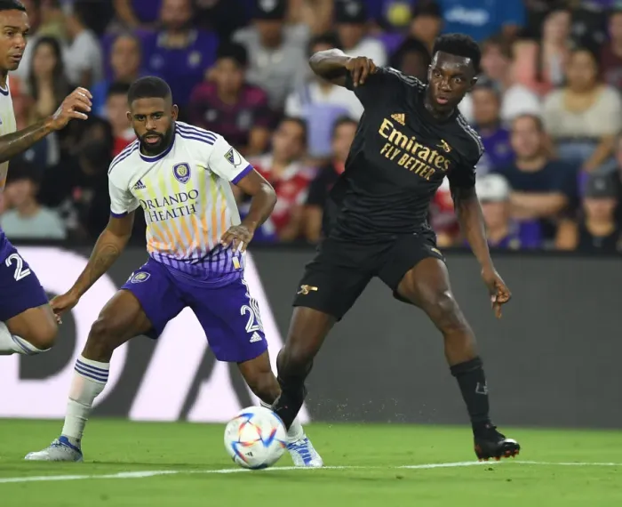 Framed Print : Arsenal's Eddie Nketiah Shines in Pre-Season: Orlando City SC vs Arsenal (2022-23) Framed Print : Arsenal's Eddie Nketiah Shines in Pre-Season: Orlando City SC vs Arsenal (2022-23)