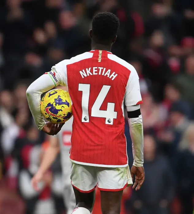 Framed Print : Arsenal's Eddie Nketiah: Star Performer in Premier League Victory vs. Sheffield United (2023-24)