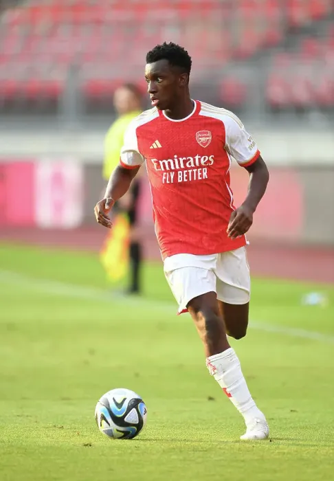 Framed Print : Arsenal's Eddie Nketiah Stars in Pre-Season Victory Over Nuremberg, July 2023