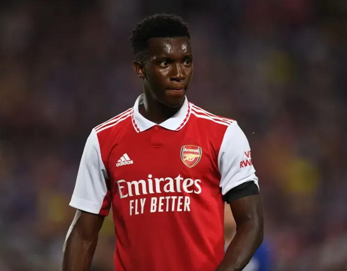 Framed Print : Arsenal's Eddie Nketiah Steals the Show: Arsenal vs. Chelsea - Florida Cup 2022-23