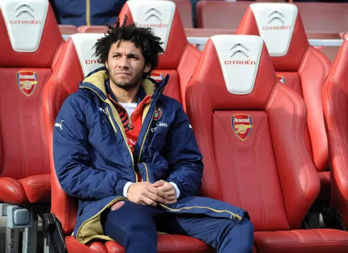 Framed Print : Arsenal's Elneny on the Bench: Arsenal vs Leicester City, Premier League 2015-16 Framed Print : Arsenal's Elneny on the Bench: Arsenal vs Leicester City, Premier League 2015-16