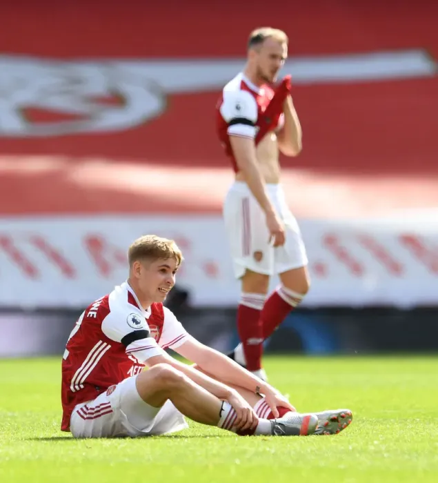 Framed Print : Arsenal's Emile Smith Rowe: Post-Match at Empty Emirates Stadium Against Fulham (April 2021)